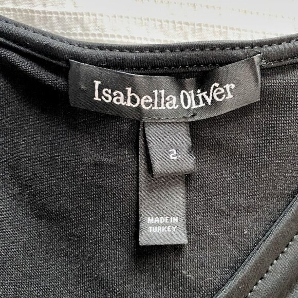 ISABELLA OLIVER MATERNITY BLACK SEQUIN SHOULDER LONG SLEEVE FORMAL DRESS - 2 - Picture 7 of 11